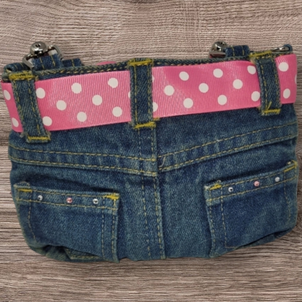 GIRLS DENIM PIG PURSE - Picture 3 of 11